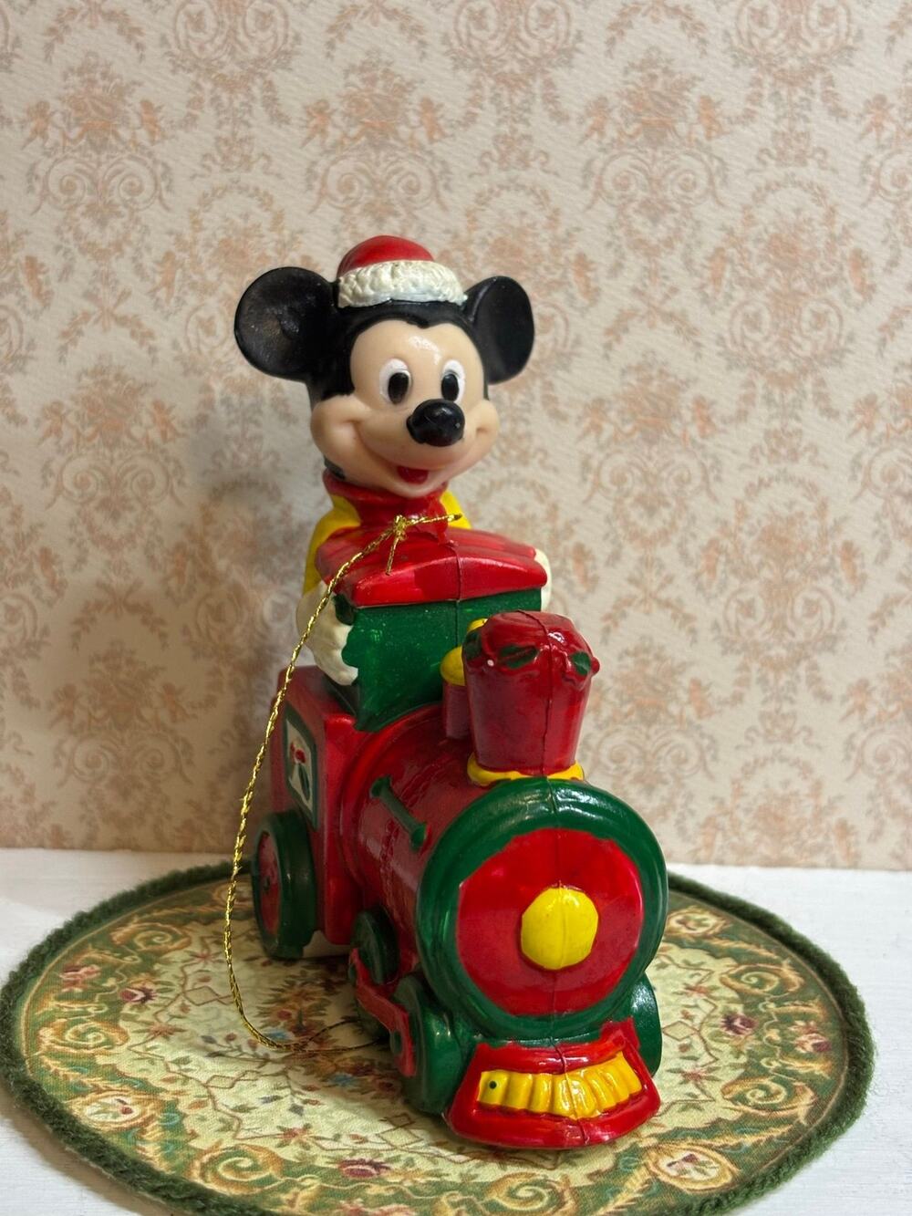 Vintage Christmas Mickey Mouse train ornament